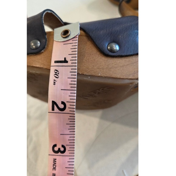 Korks Wedge Heel Sandals Women's Size 9M Blue Leather Ankle Strap - Picture 11 of 11